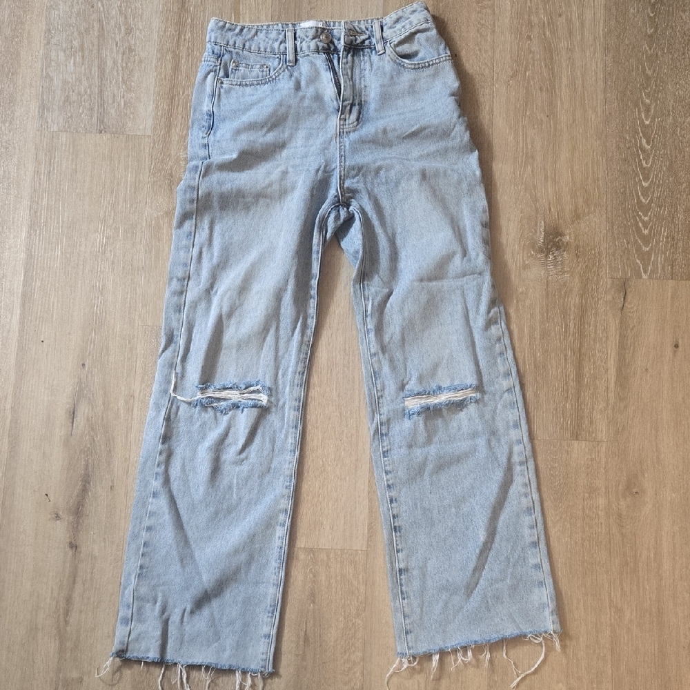 Princess Polly Light Blue Straight Leg Jeans